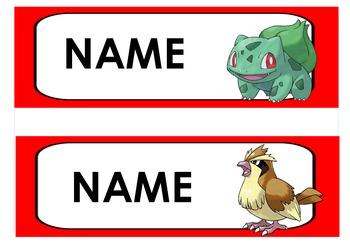 pokemon classroom editable labels name tags by miss liess pieces