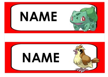 Preview of Pokemon Classroom Editable Labels Name Tags