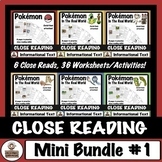 Pokémon Close Reading Passages and Comprehension Worksheet