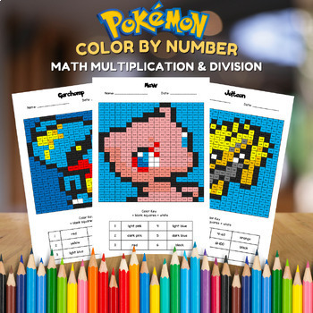 90 Pokemon Color by Number Early Finisher Activity Pack