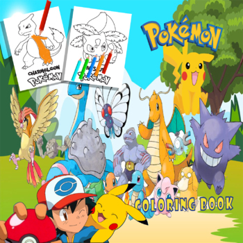 Pokemon Coloring Book For Kids: pokemon jumbo coloring book. 25