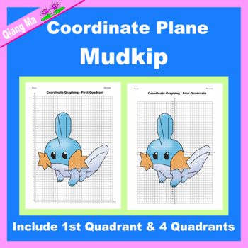 Preview of Pokemon Coordinate Plane Graphing Picture: Mudkip