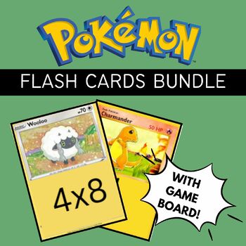 Preview of Pokémon Flash Cards Bundle (Multiplication, Fractions, Digits)
