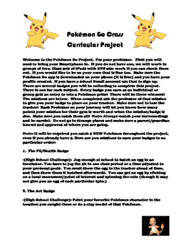 Preview of Pokémon Go 9th through 12th Grade (High School) Cross Curricular Project