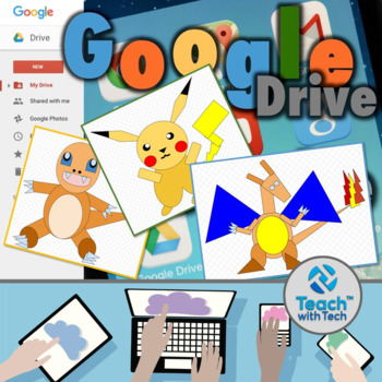 Preview of Google Drawings using Shapes to make Video Game Characters BUNDLE