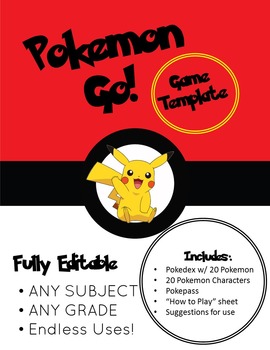 Preview of Pokemon Go! Fun Simulation Game/Activity - editable for any grade or subject