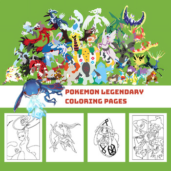 Preview of Pokemon Legendary coloring pages for kids and toddlers (25 pages PDF 8.5x11")