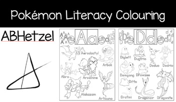 Preview of Pokemon Literacy Coloring