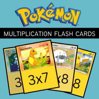 Preview of Pokémon Multiplication Flash Cards