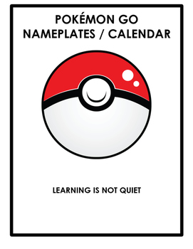 Pokemon Nameplates And Calendar By Learning Is Not Quiet Tpt