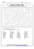 Pokemon Names Word Search - Part 2