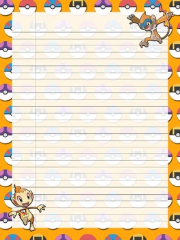Pokemon Notebook Copywork Pages Classic Notebook Paper Lined by