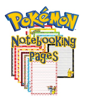Pokemon Notebook Copywork Journal Pages Primary Lined by Larissa Nash