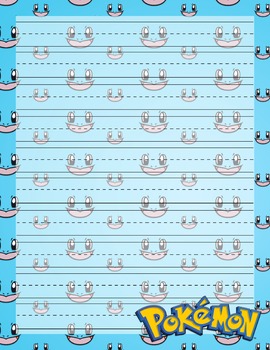 Pokemon Notebook Copywork Pages Classic Notebook Paper Lined by Larissa Nash