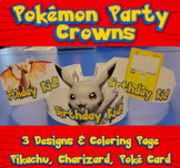 Pokémon Party Crowns: 3 Designs & Coloring Pages. Pikachu,