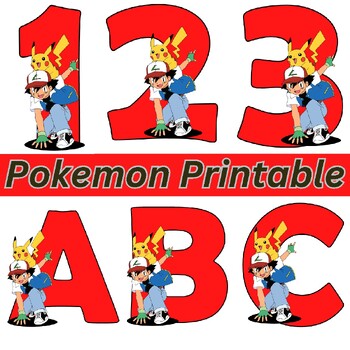 ABC Flash Cards Digital Pokemon A-Z Alphabet Montessori