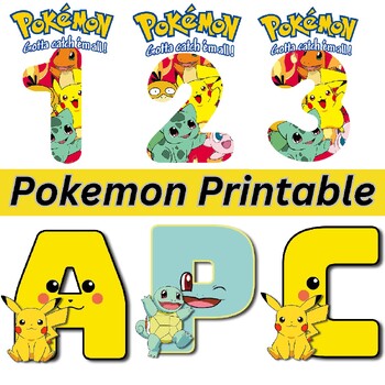 ABC Flash Cards Digital Pokemon A-Z Alphabet Montessori Educational  Learning Printable Memory Game Home Schooling 