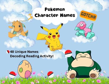 Preview of Pokemon Read the Characters - Great Decoding Reading Activity