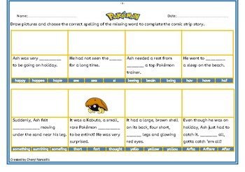 Preview of Pokemon Spelling Activities