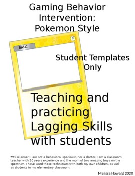 Preview of Pokemon Student Template