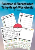 Pokemon Tally/Graph Differentiated Worksheets