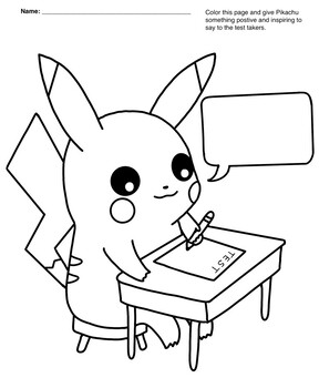 Preview of Pokemon Test Takers Coloring Sheets