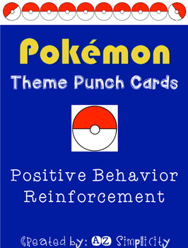 Preview of Pokemon Theme Punch Cards- Behavior Management