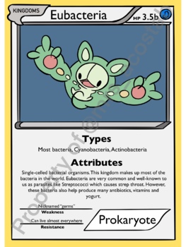 Preview of Pokémon inspired Eubacteria Kingdom Poster *digital download*