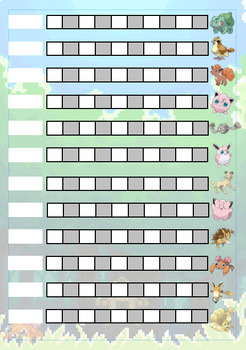 Preview of Pokemon themed class points chart, 2x A3, behaviour, rewards