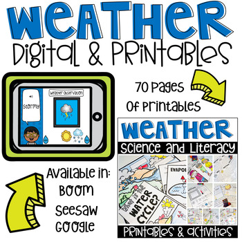Weather Digital and Printables Activities Distance Learning | TpT