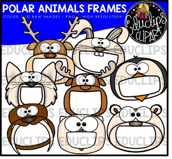 Preview of Polar Animal Frames | Open Mouths Clip Art Set {Educlips Clipart}