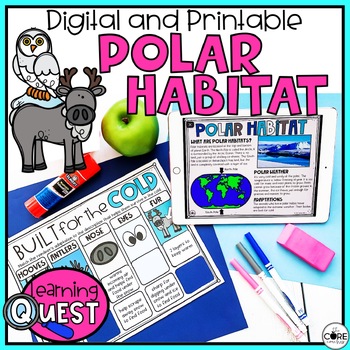 Preview of Polar Animal Habitat Independent Work - Print & Digital Activities
