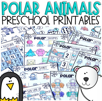 Preview of Polar Animal Math and Literacy Worksheets