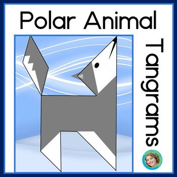 Preview of Polar Animal Printable Tangrams Congruent 2D Shapes Math Center and Worksheets