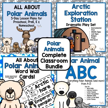 Preview of Polar Animals Complete Classroom Bundle for Preschool, PreK, K & Homeschool