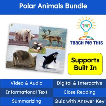 Preview of Polar Animals Informational Text Reading Passage and Activities Bundle