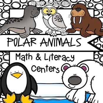 Preview of Polar Animals Math and Literacy Centers for Preschool, Pre-K, and Kindergarten
