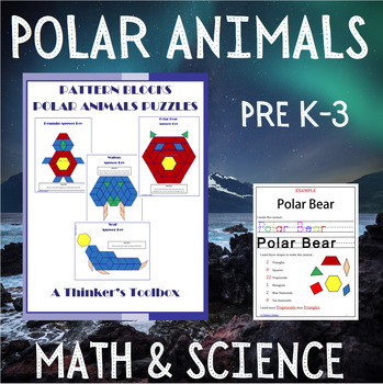Preview of Polar Animals Pattern Block Mat Printables & Worksheets