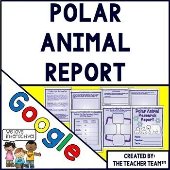 Preview of Polar Animals | Polar Animals Report | Google Classroom | Google Slides