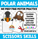 Polar Animals Trace and Cut Winter Activity Preschool and 