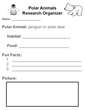 Preview of Polar Animals Winter Research Project