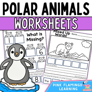 Preview of Polar Animals Worksheets Literacy and Math