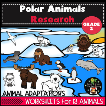 Preview of Second Grade Animal Research Project - Polar Habitat Worksheets