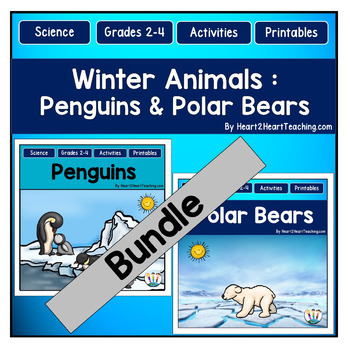 Preview of Animals in Winter Worksheets Reading Passages About Penguins & Polar Bears