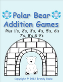 Polar Bear Addition Games - facts plus 1's through plus 9's