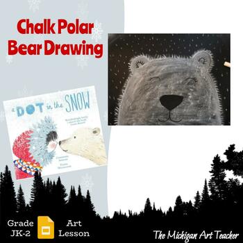 Preview of Polar Bear Art Lesson - Winter Activity - Chalk Craft