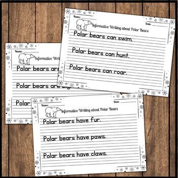 All About Polar Bears: Reading, Writing, Labeling and Handwriting True ...