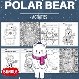 Polar Bear Coloring Pages Sheets - Fun Winter Animals Acti