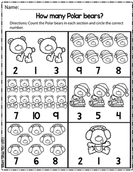 polar bear counting clip cards 0 10 plus worksheets tpt