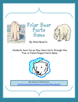 Preview of Polar Bear Facts Game